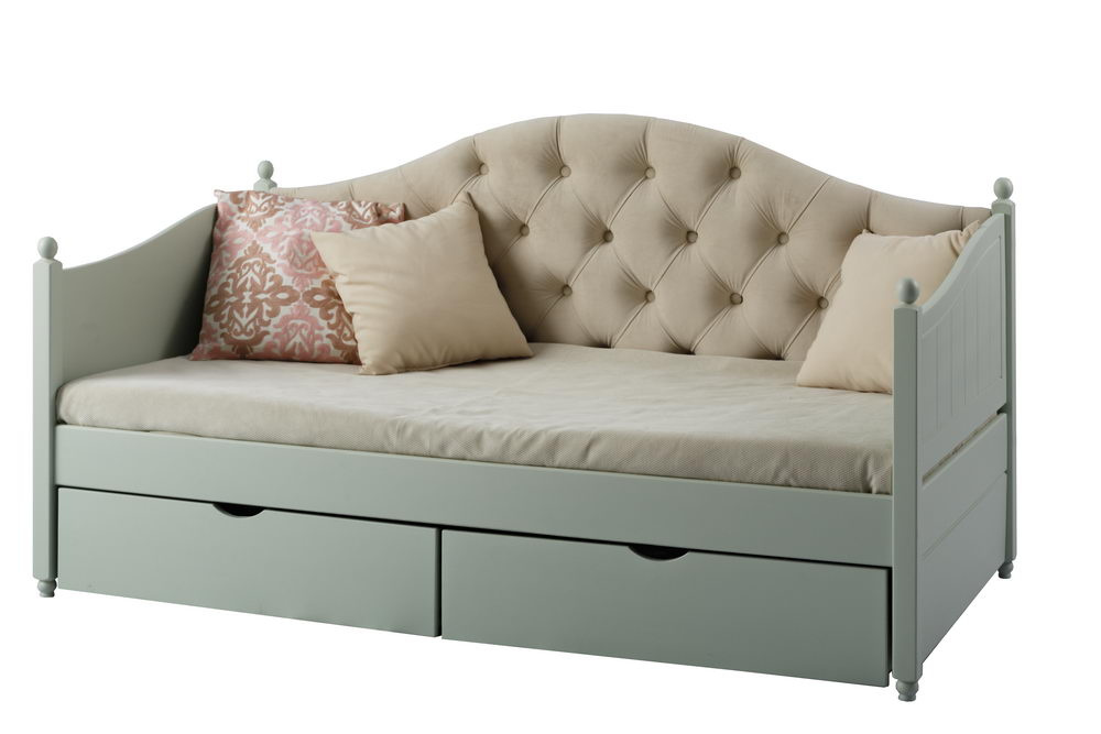 Тахта Айно №8 с мягким изголовьем с ящиками 800х2000