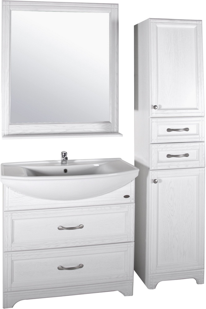 Зеркало белое Берта-85 массив ясеня