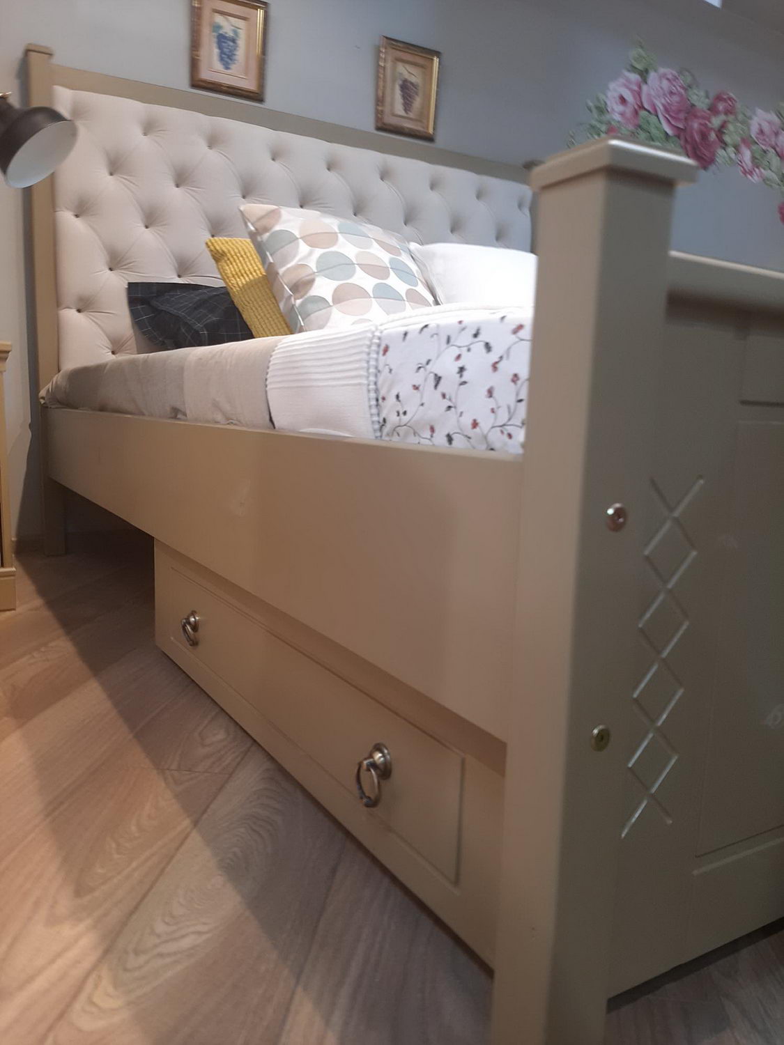 Кровать Дания 4 с мягким изголовьем 1600х2000 с ящиками