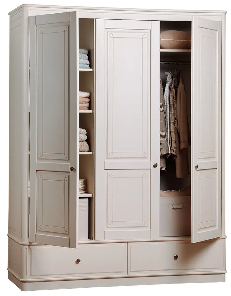 Шкаф белый 2 ящика Бетти 3-ств №10