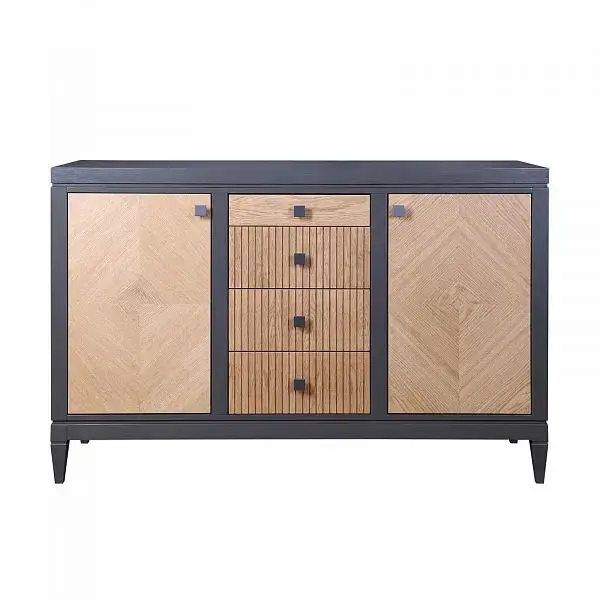 Комод с 4 ящиками дуб Фокстрот 324A ромб (бетон-дуб натуральный)