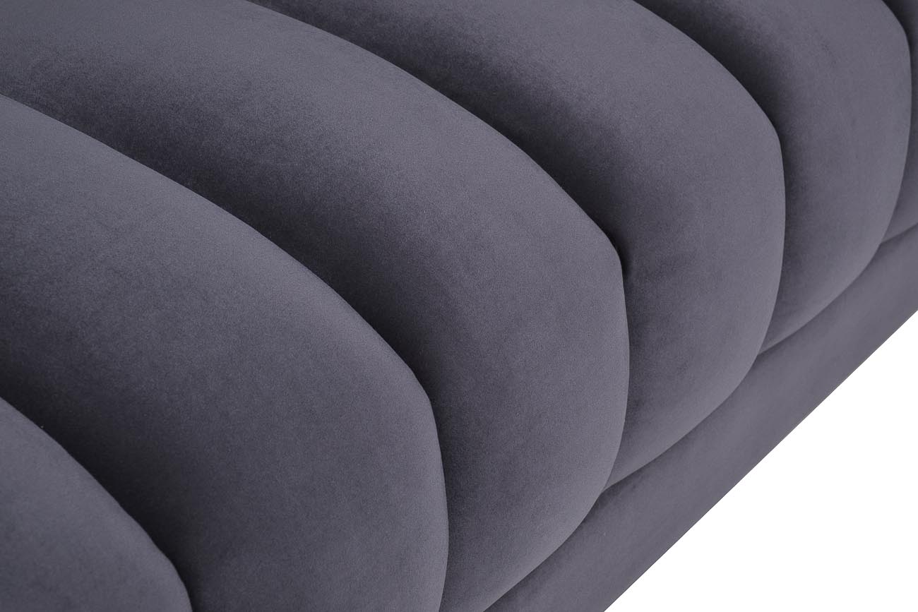 Диван Fabio трехместный, велюр синий Gen12, 2 подушки