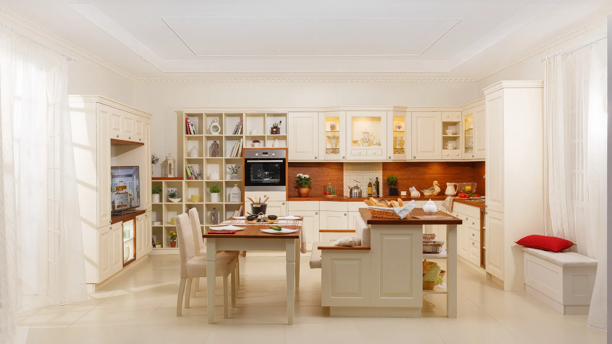 Кухня массив сосны Зефир (цена за п/м)