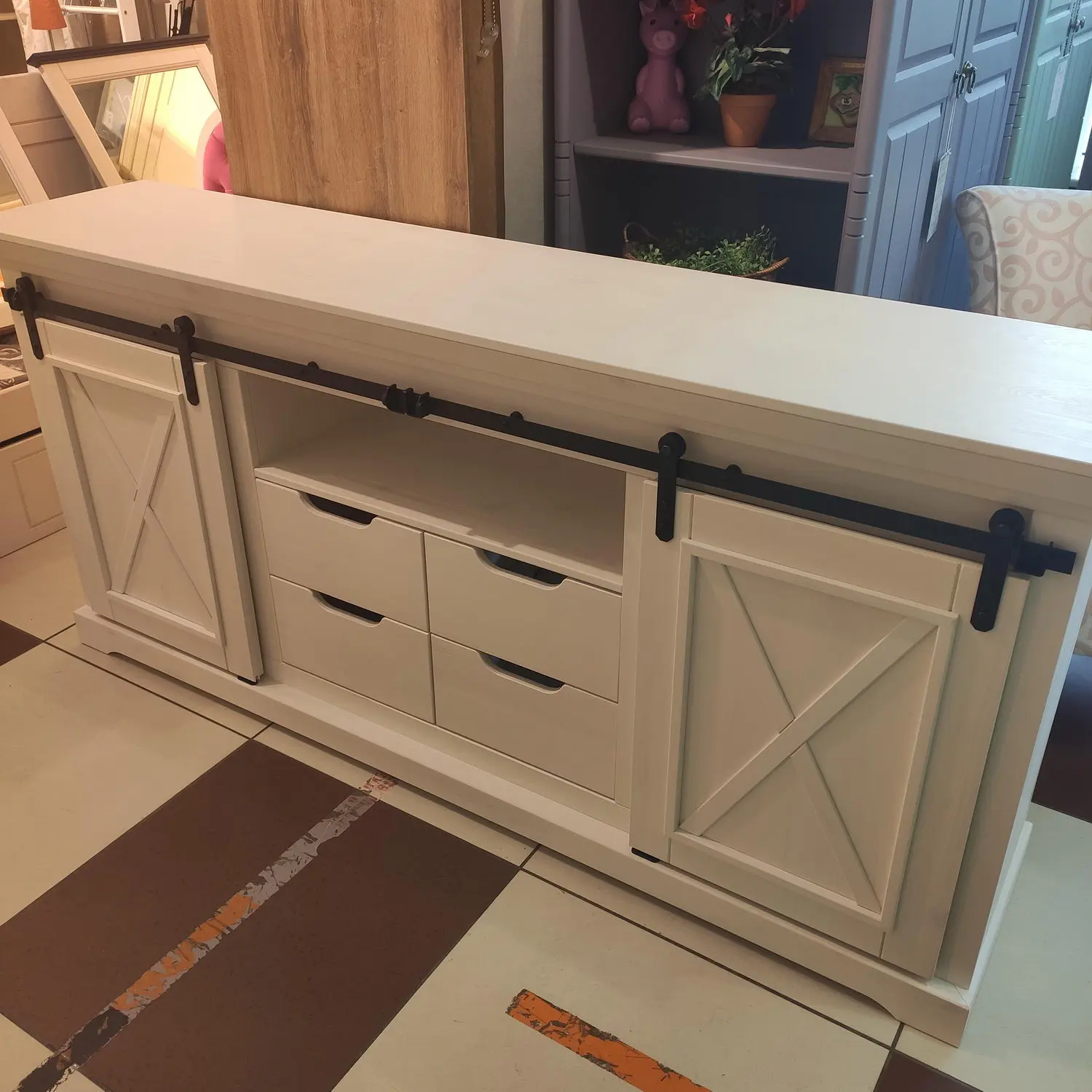 тумба Рэилвей 2 двери 4 ящика (тумба 24 WZ-0548)