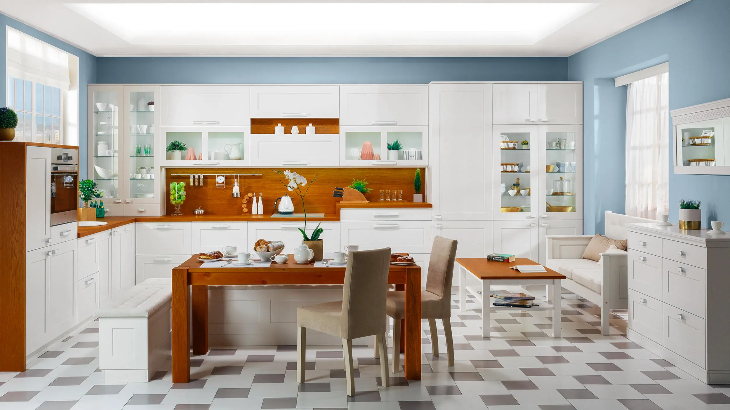 Кухня из дерева Орхидея (цена за п/м)