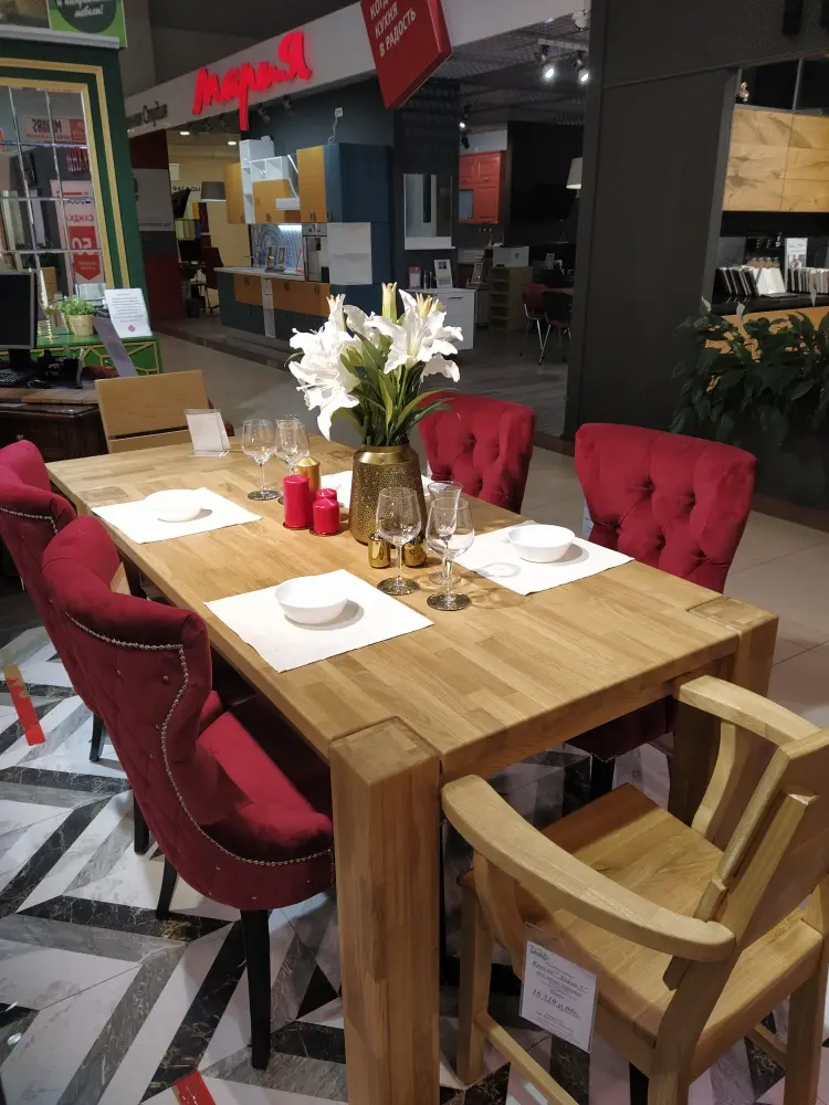 Стол массив дуба прямоугольный Аляска обеденный 1800*1000 (нога 120) "SR"