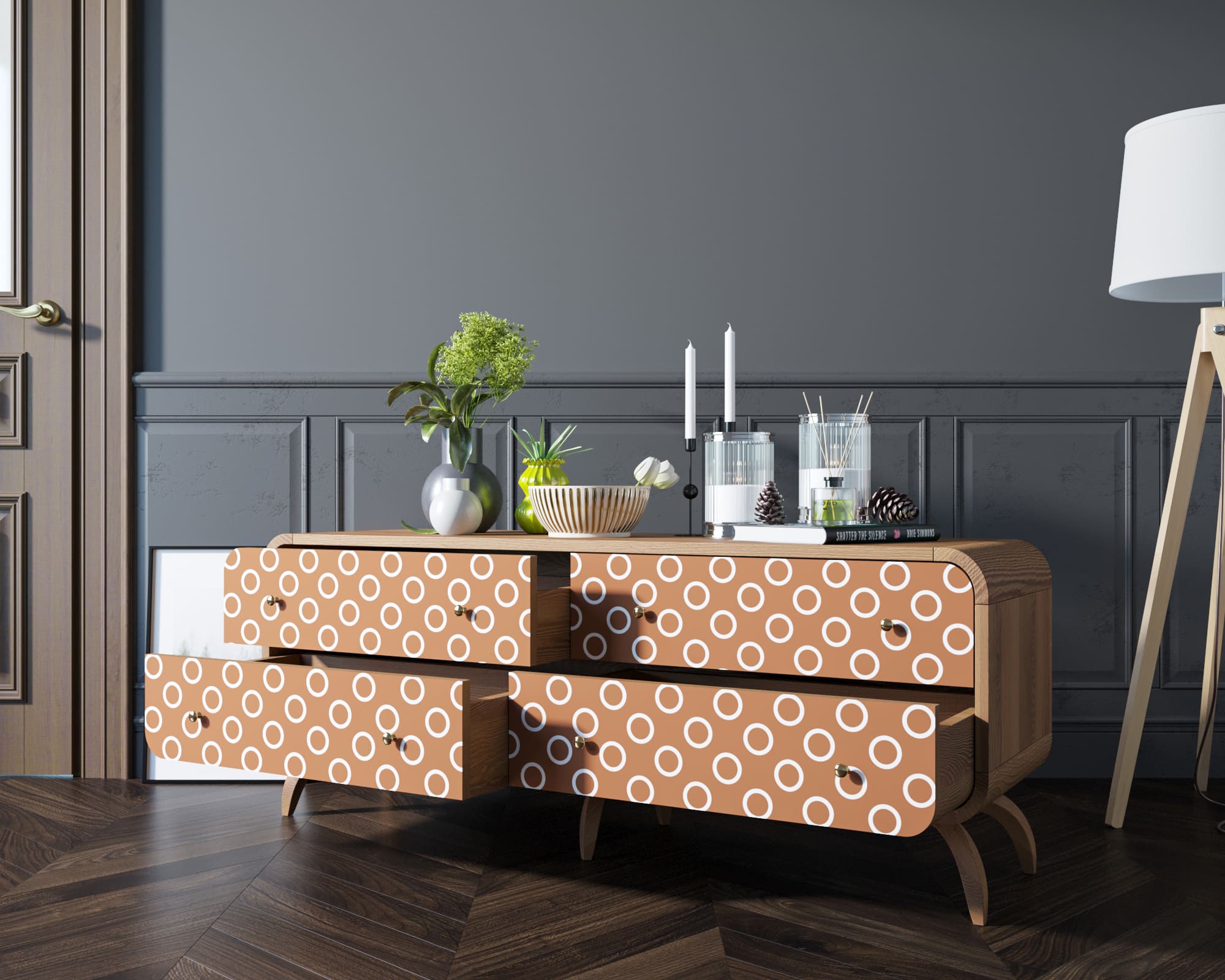 Комод "Ellipse print" c принтом 3