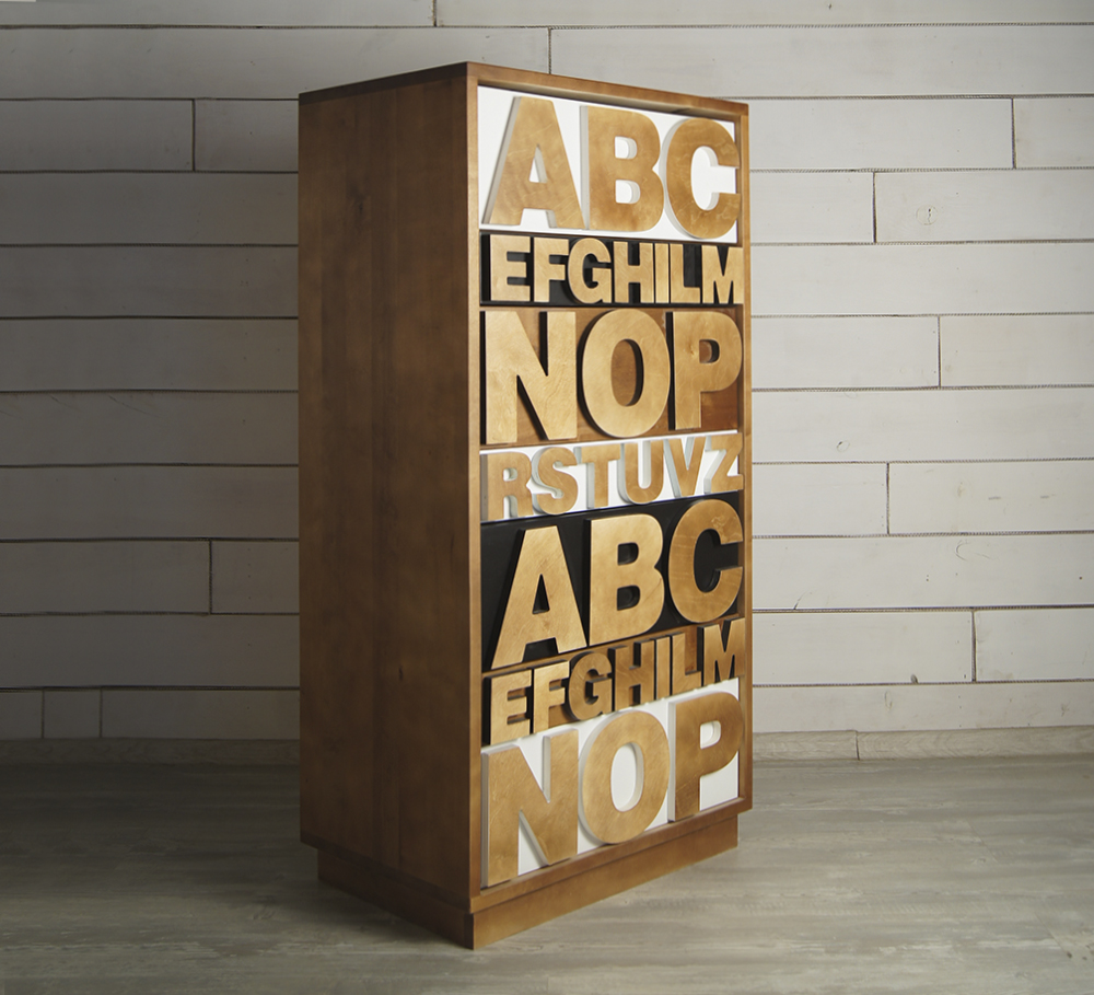 Комод с 7 ящиками массив дерева "Alphabeto Birch"