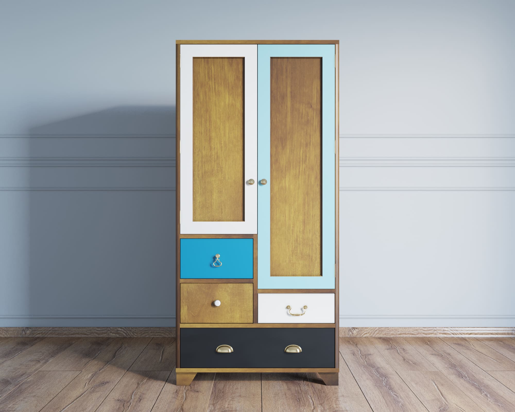 Шкаф "Aquarelle" двухдверный с ящиками