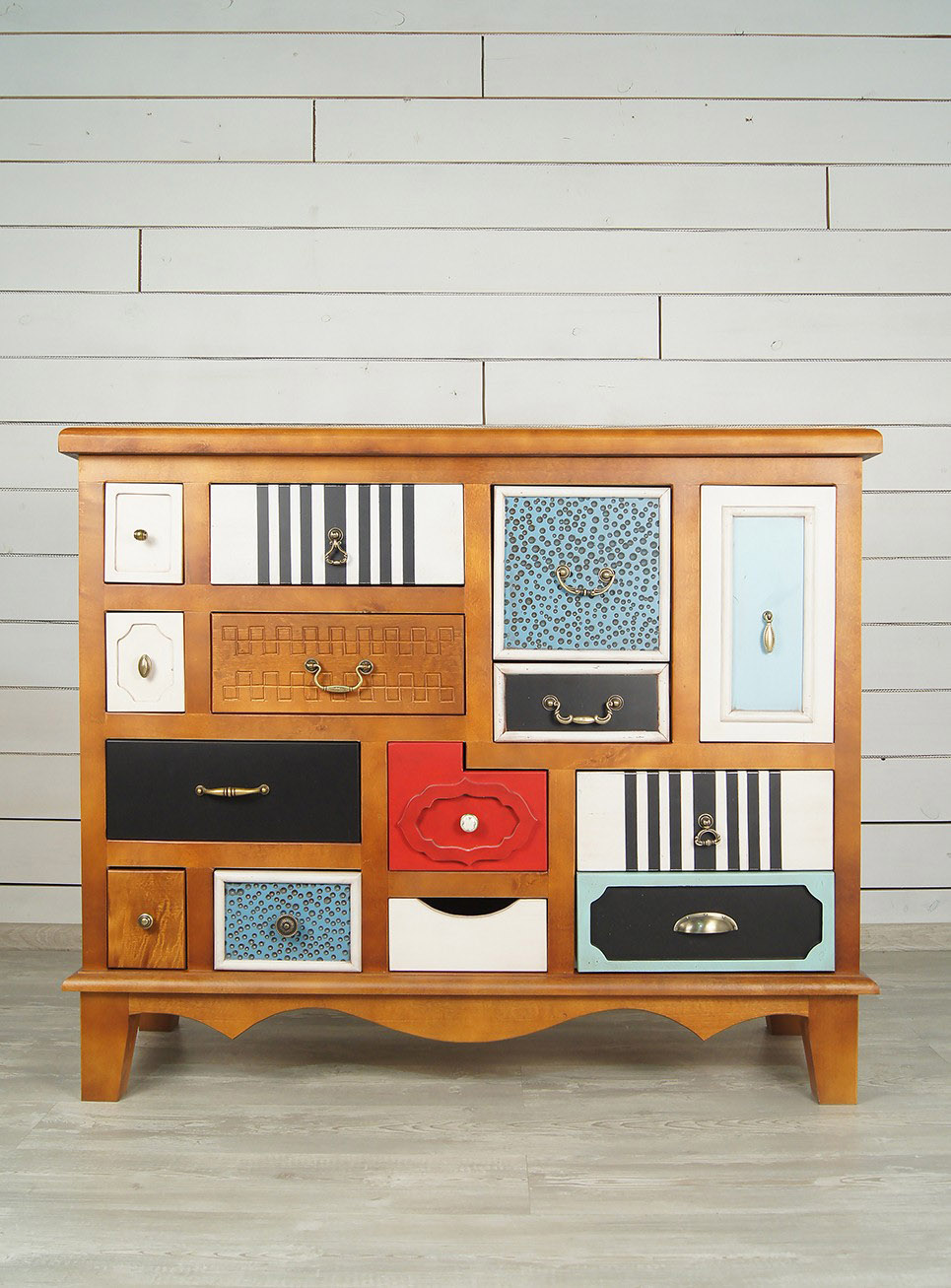 Комод с 15 ящиками "Gouache Birch" темный арт M10594ETG/1