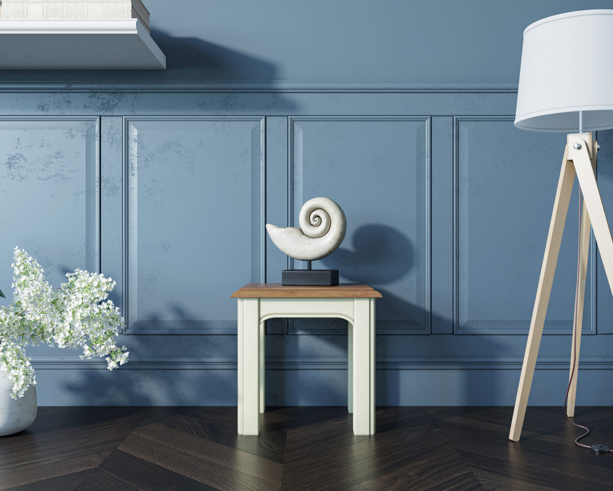 Бежевая прикроватная консоль из дерева Olivia малая