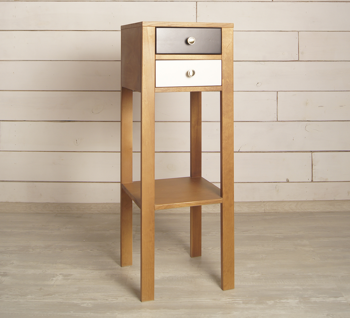 Деревянная низкая консоль с 2 ящиками "Aquarelle"