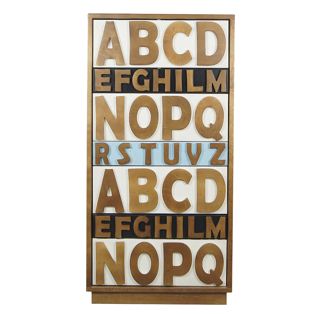 Комод с 7 ящиками массив берёзы "Alphabeto Birch 4"