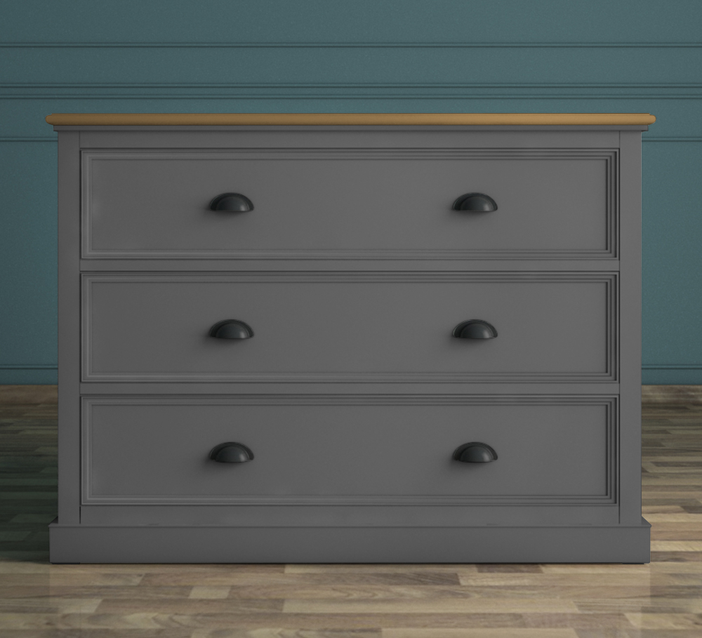 Серый комод "Palermo" с тремя ящиками