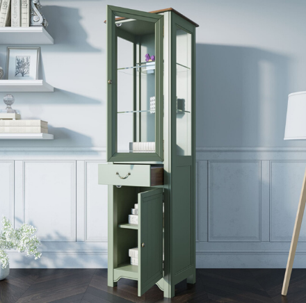 Узкий шкаф-витрина "Olivia"