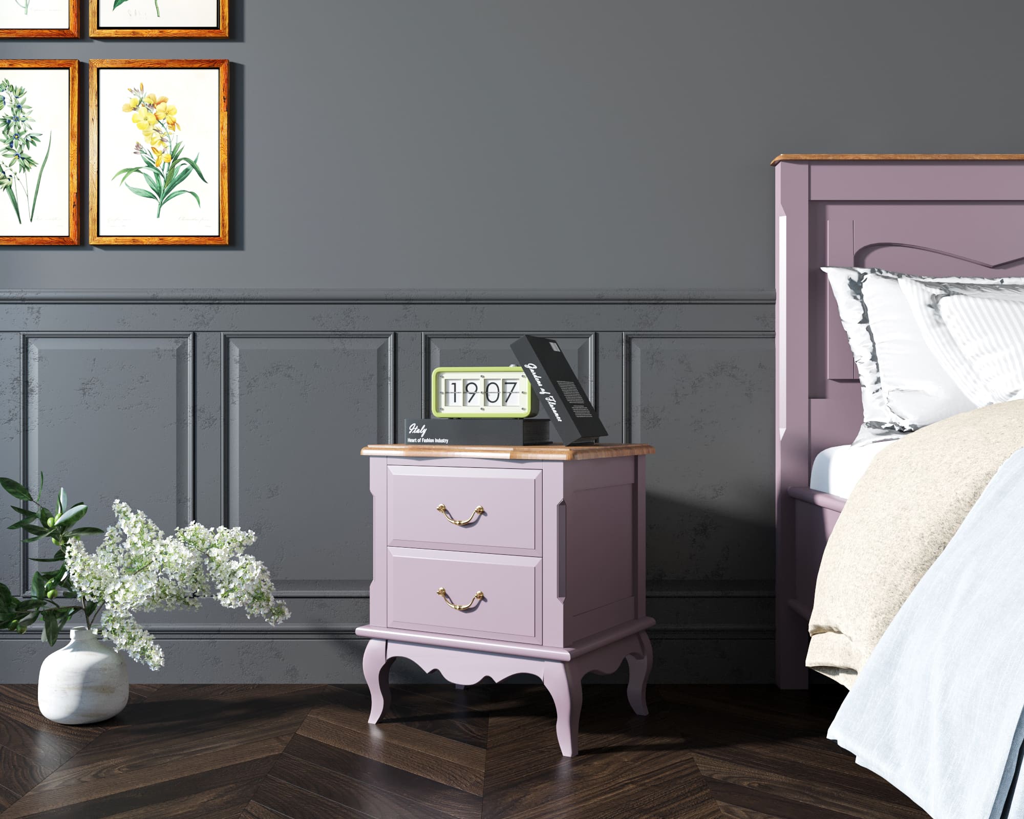 Тумба leontina Lavanda на два ящика арт ST9302/2L