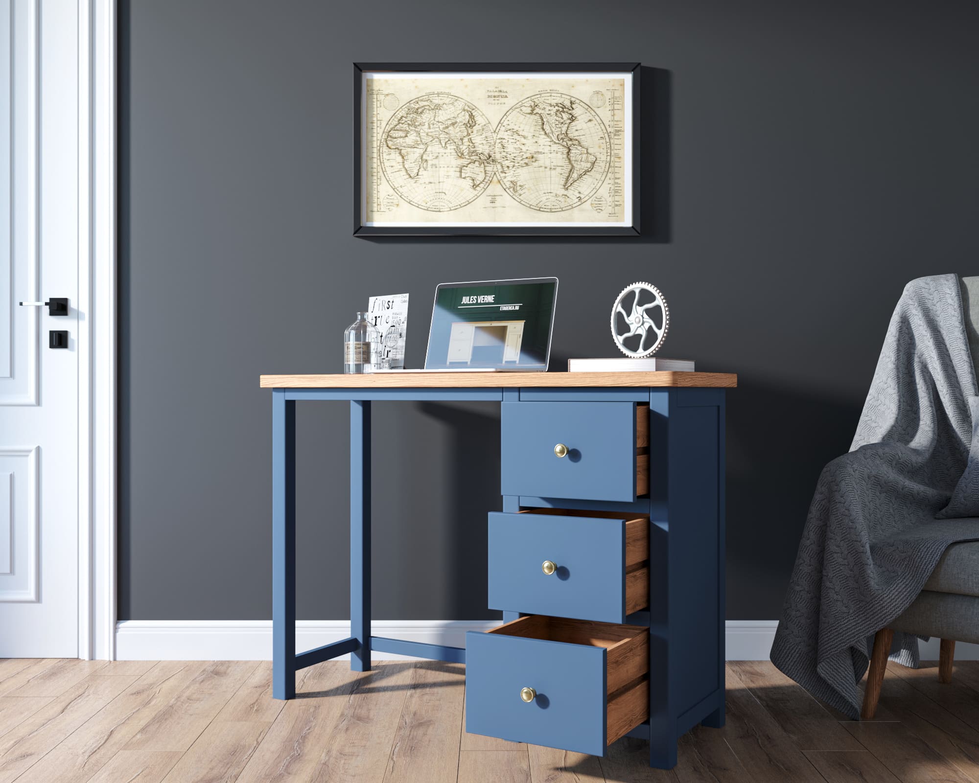 Малый рабочий стол с ящиками "Jules Verne"