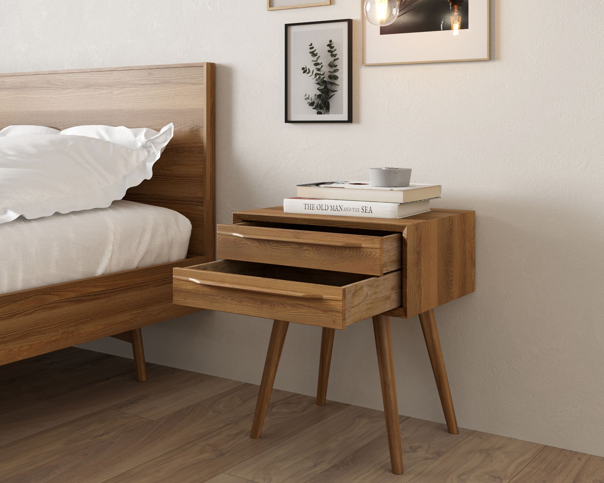 Тумба в Скандинавском стиле "Bruni" с двумя ящиками