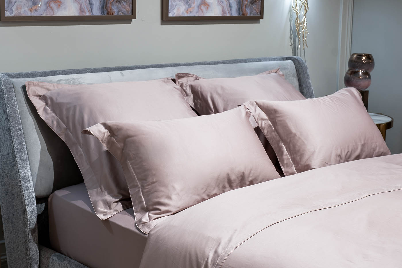 130HB-10200 Набор постельного белья Пудреная роза,евро,нав. 50*70(2шт)