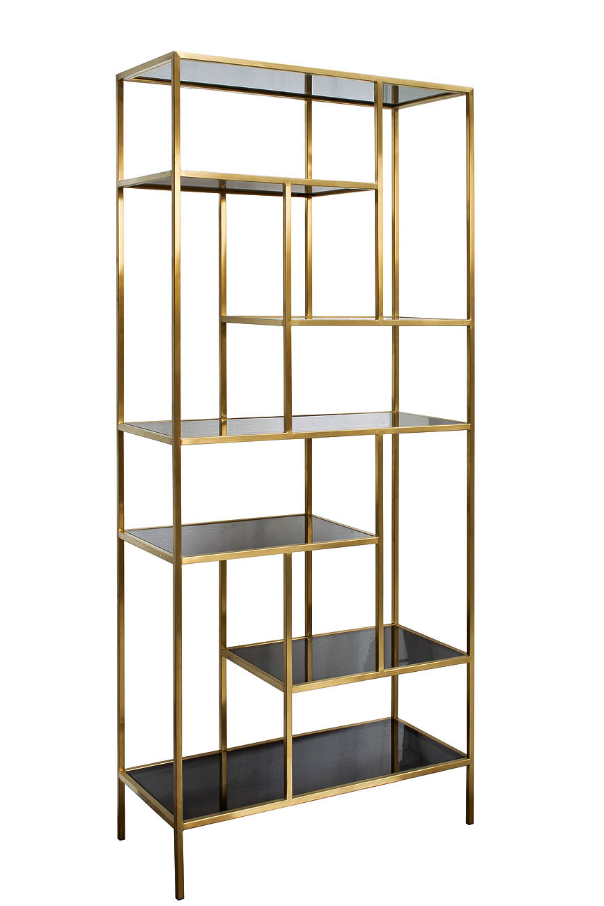 46AS-SH1452-GOLD Стеллаж золотистый/темн.ст.