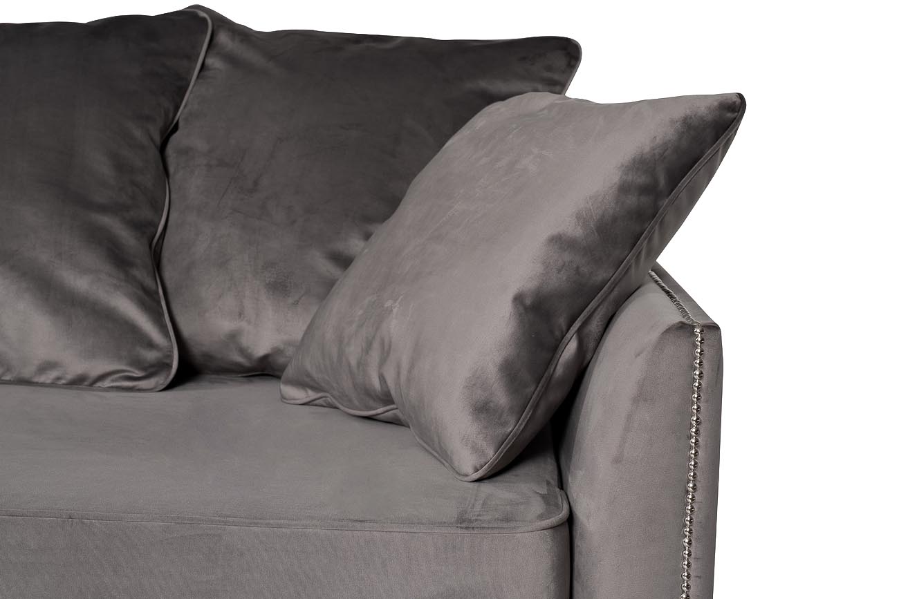 Диван Mores трехместный раскладной, велюр серый Н-Йорк112