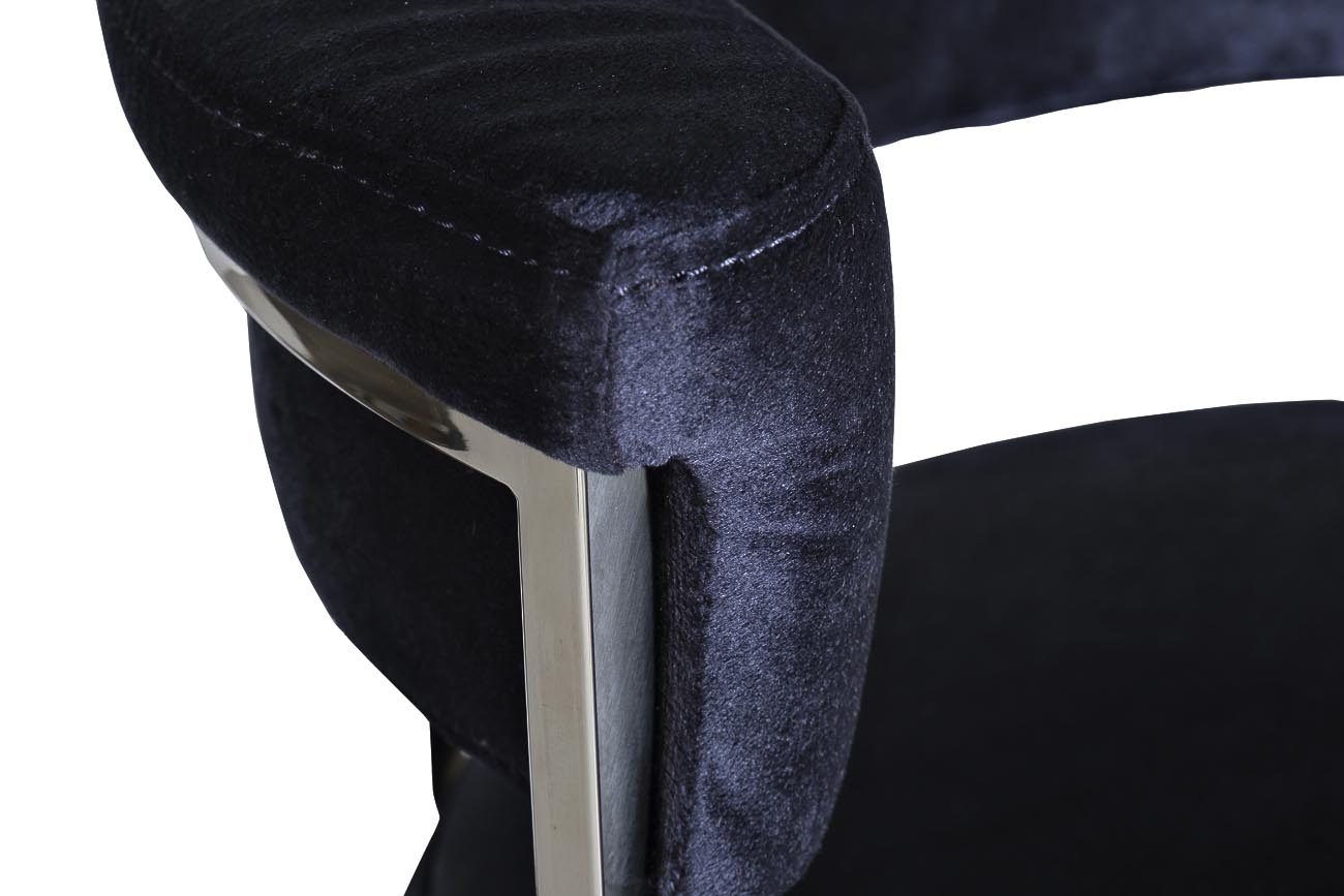 GY-B8216-DB Стул барный, велюр темно-синий/хром