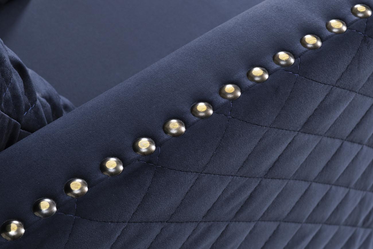 Диван Sorrento 220 трехместный, велюр тёмно-синий Bel18