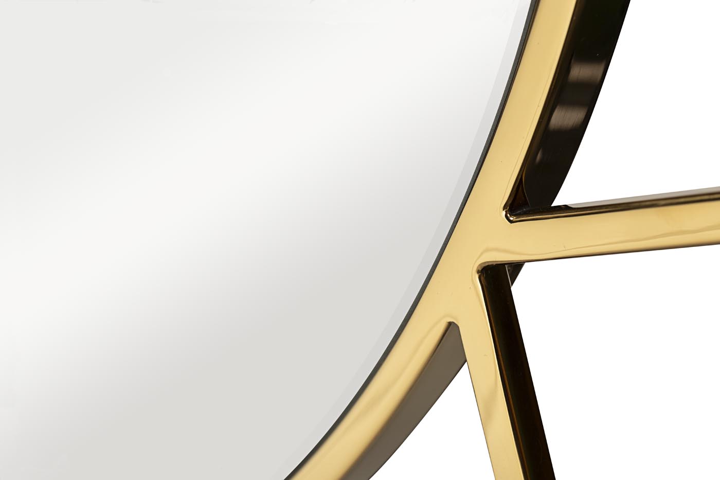 KFG082 Зеркало круглое в металлической раме, цвет золото