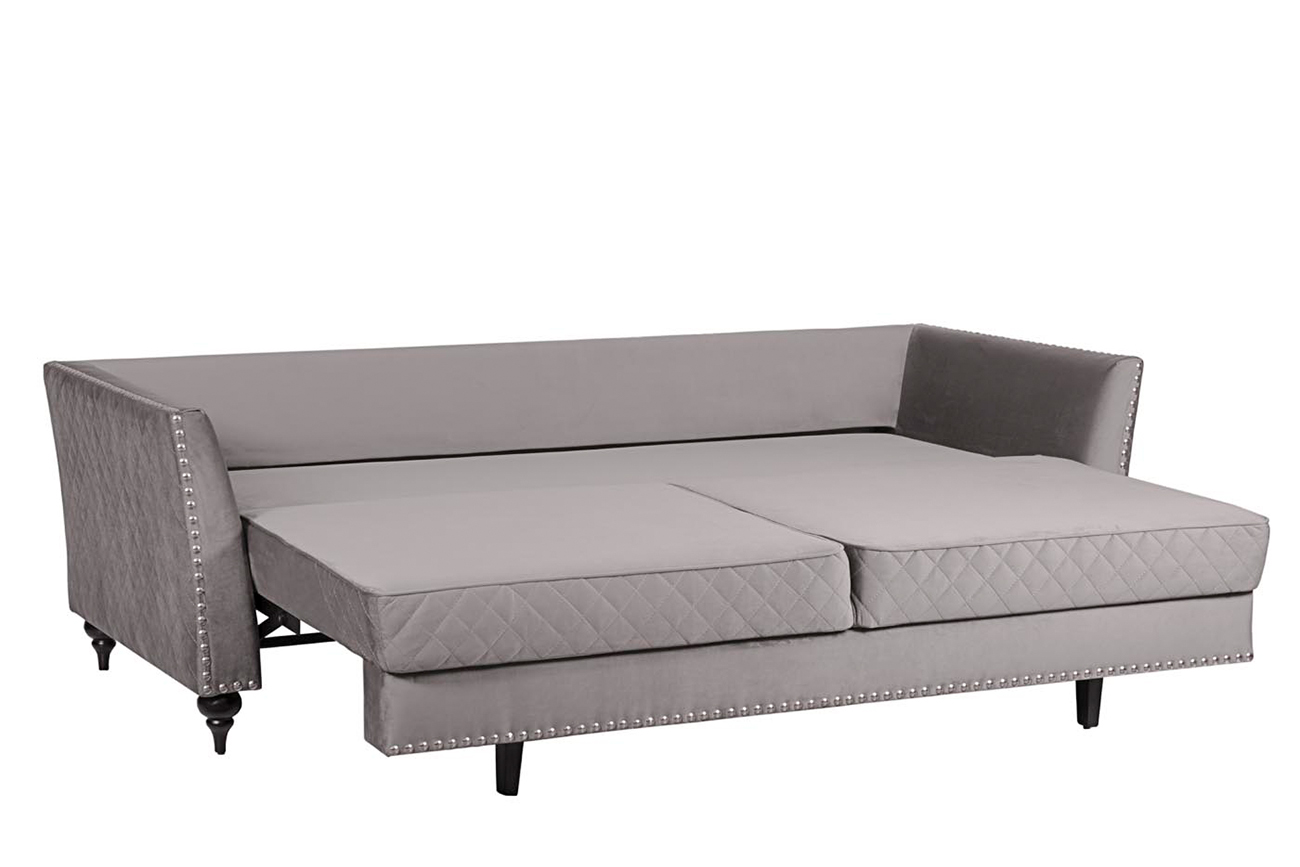 Диван Sorrento 230M трехместный раскладной, велюр крем-брюле Bel42