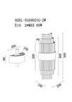 92EL-YG59021G-2W Бра латунь, стекло прозрачное