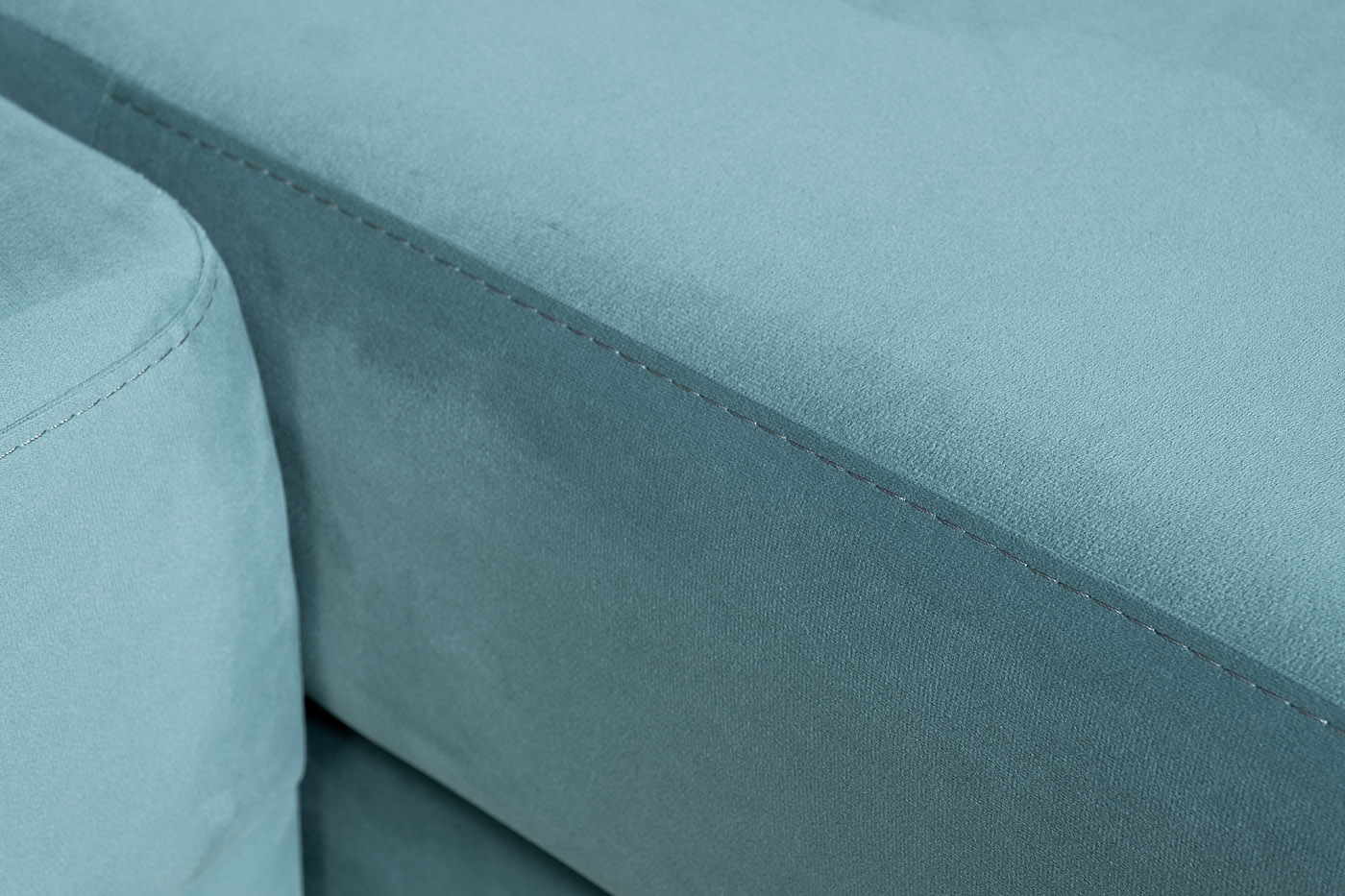 Диван Bergamo трехместный раскладной, угловой правый, велюр бирюзовый Vel43