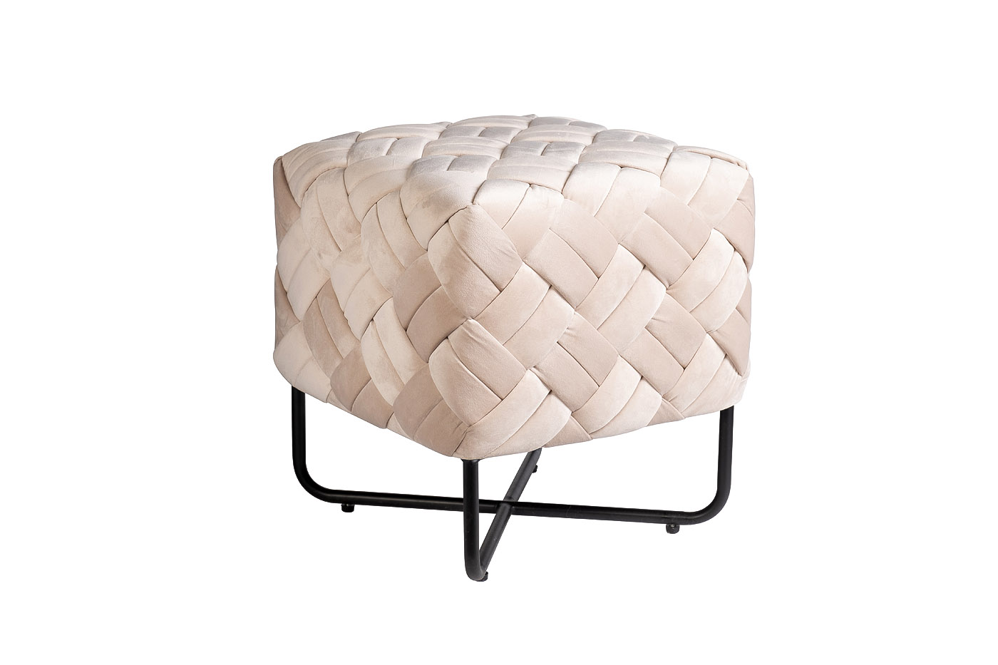 N-OT-100 BG BL Банкетка плетеная, велюр бежевый