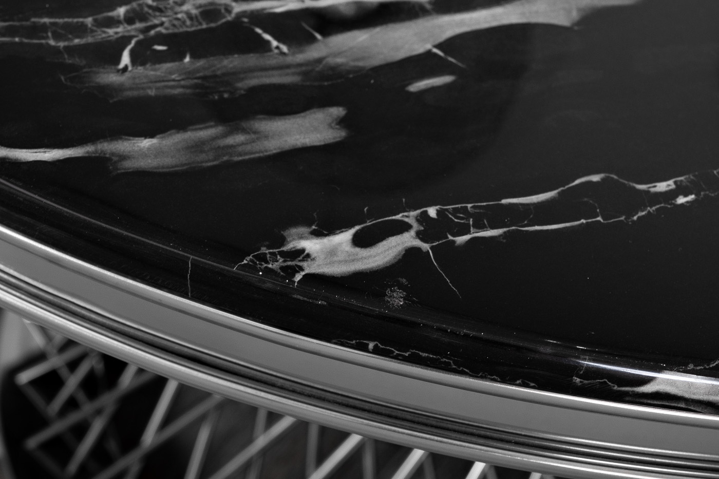 76AR-805STOL/OB-CH Стол обед иск.мрам Nero Alicanto/хром