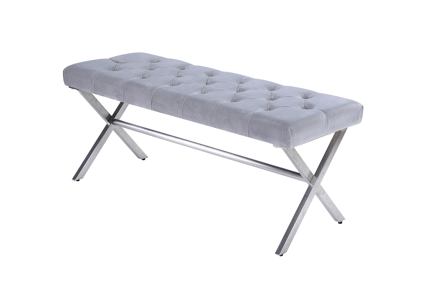 N-2133BANK-SER Банкетка велюр серый