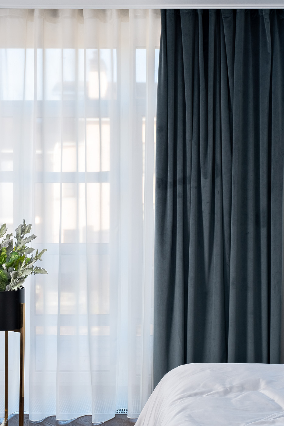 Портьера широкая с подкладом сшивная бирюза Riviera-87