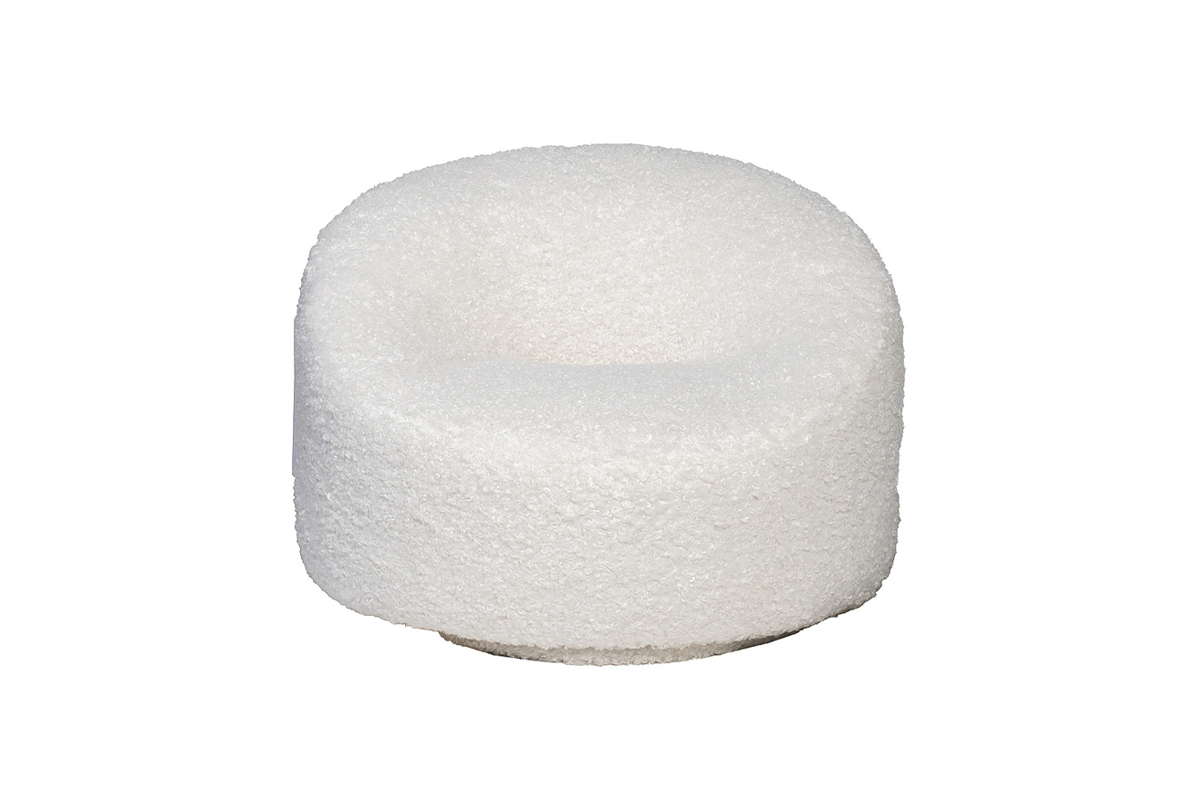 Кресло поворотное LUNA, иск. мех белый Esck01