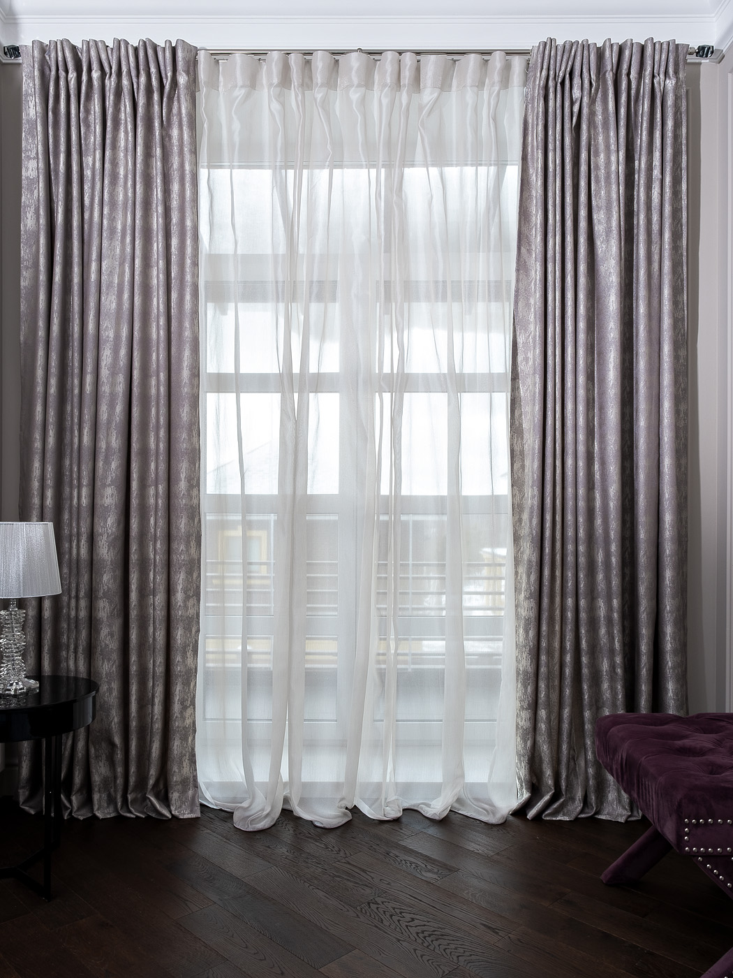 121GD-HOUST100-PORT SER Портьера HOUSTON серая