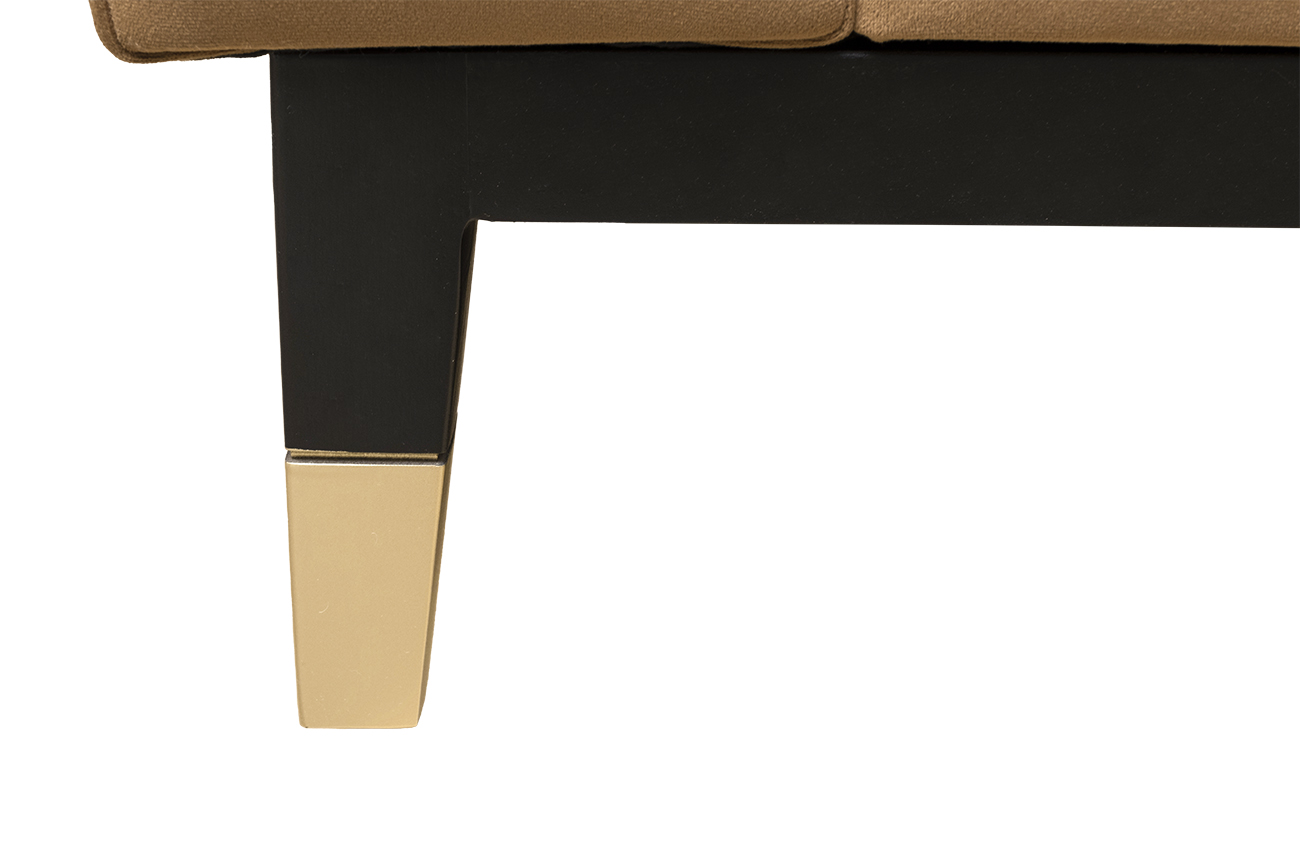 Диван Siena трехместный без механизма, велюр золотой Colt004