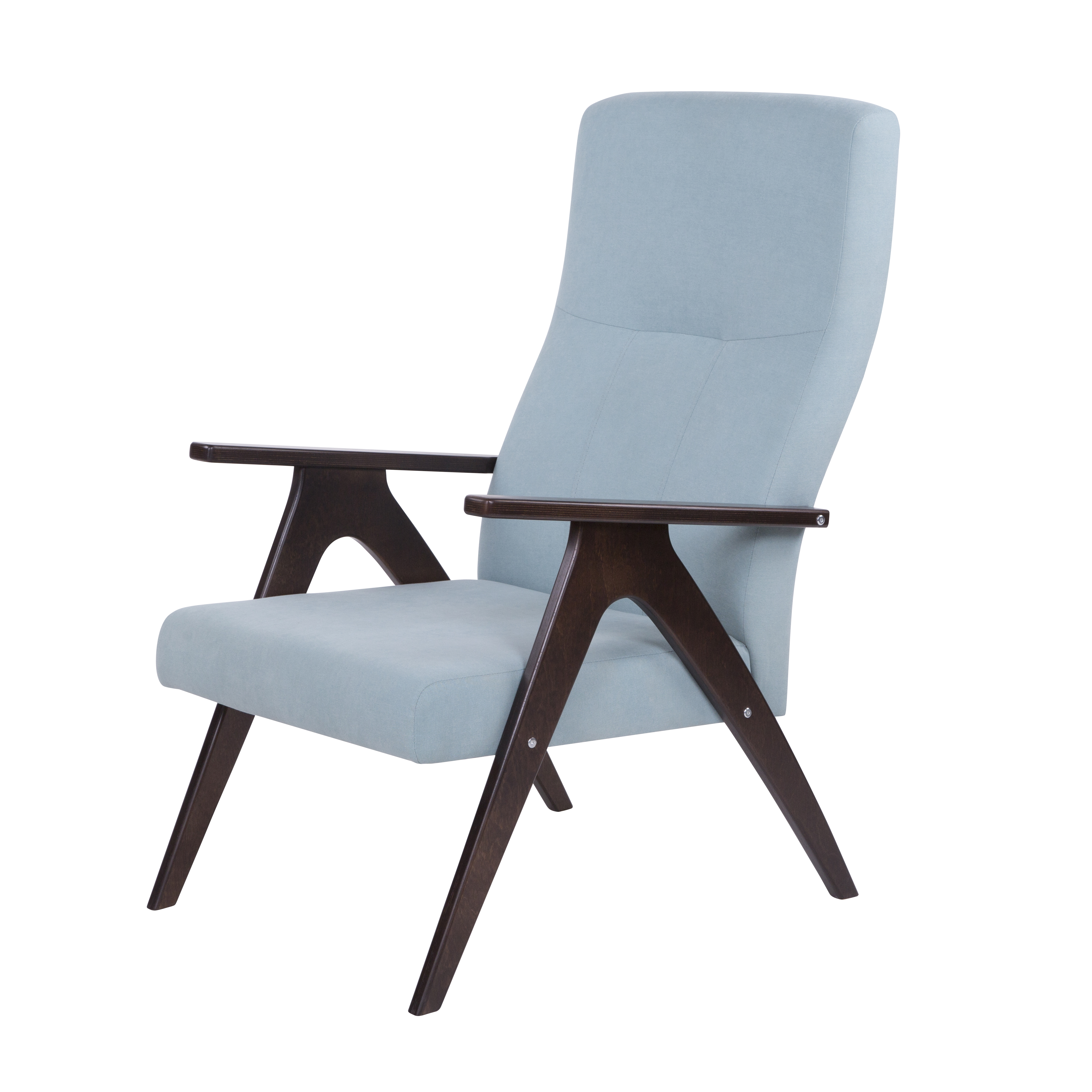 кресло Оскар фреш 11 голубой каркас Орех