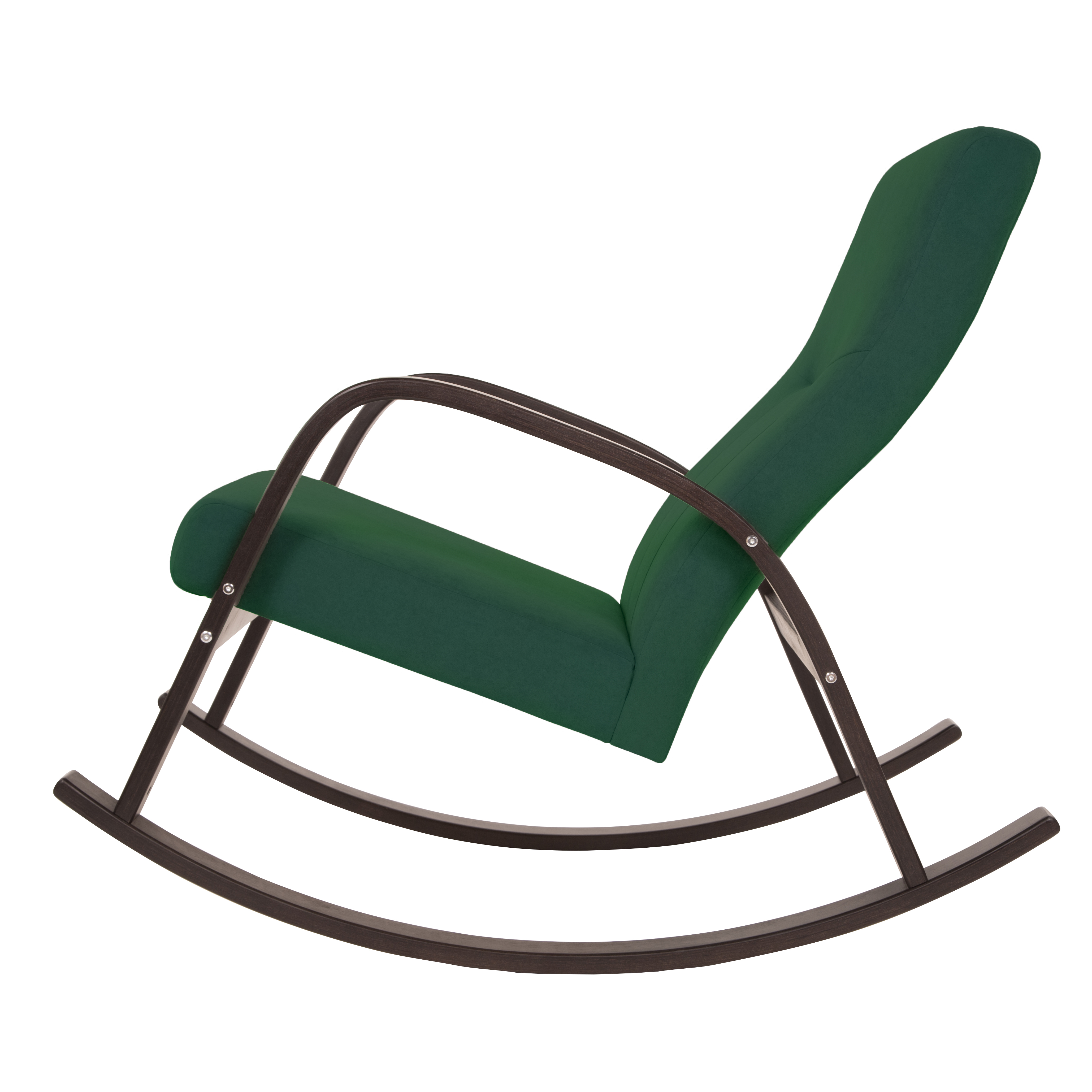 кресло-качалка Ирса Фреш 25 зелёный каркас Орех