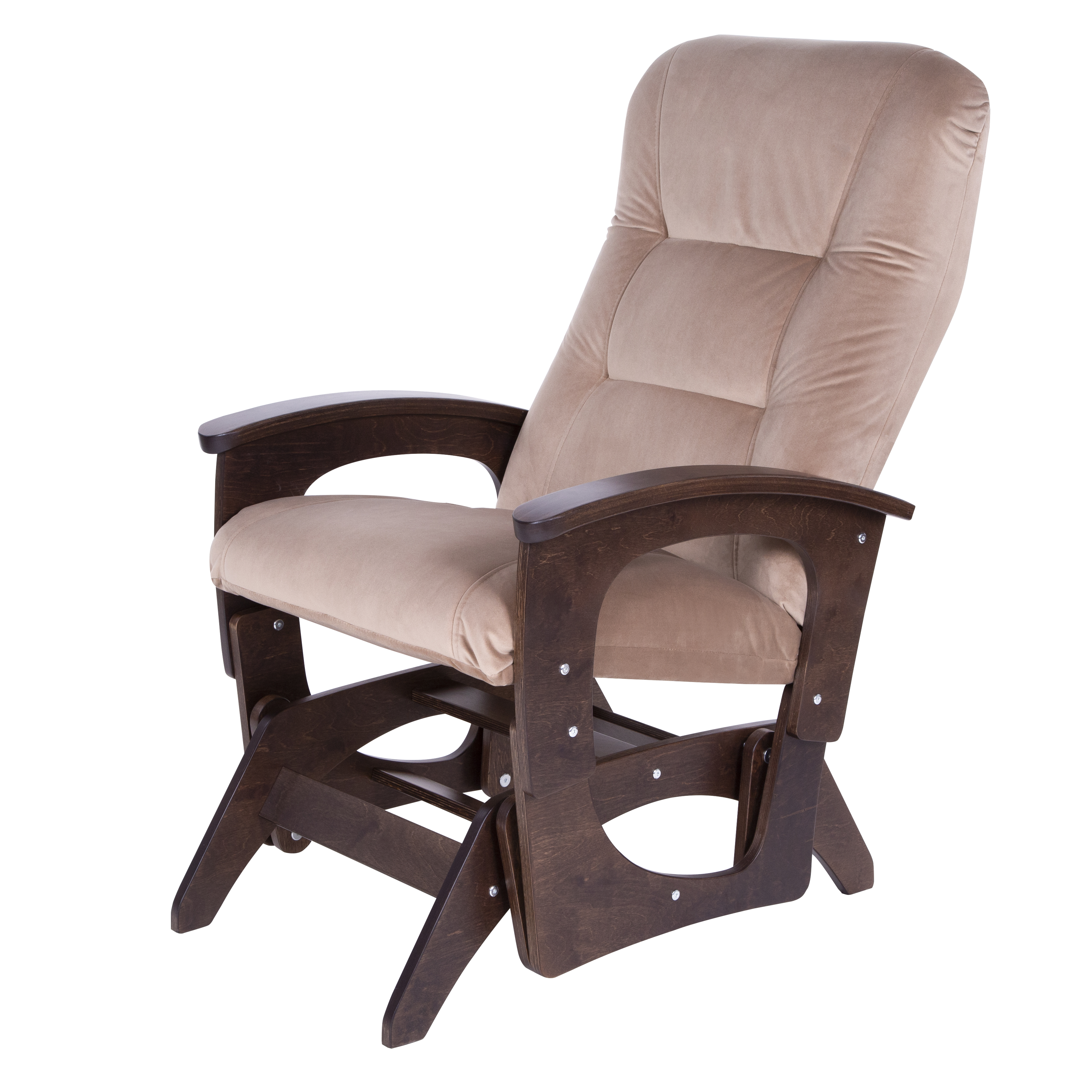 кресло-качалка глайдер Орион фреш 04 бежевый каркас Орех