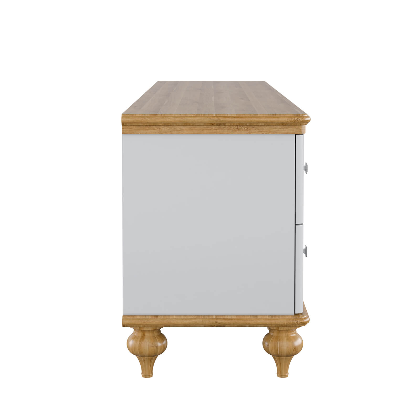 Тумба ТВ массив сосны «Рандеву" 024 (белый лак/антик-24)