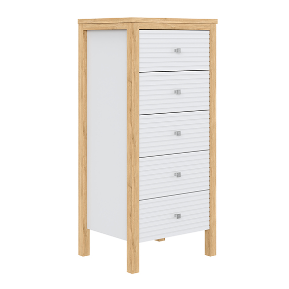 Комод массив сосны Вояж-05-Р/Я (Белый лак + антик №24)