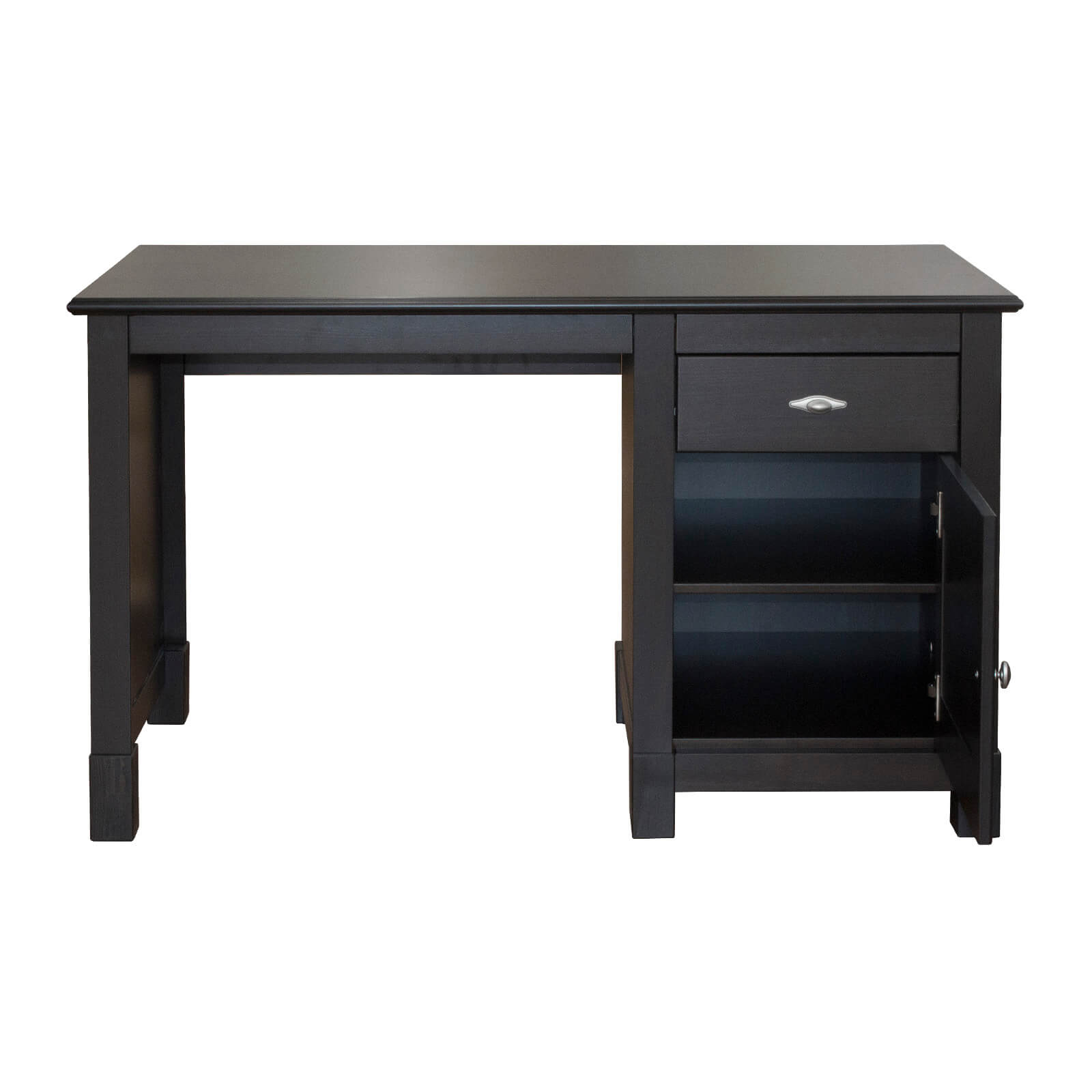 Стол письменный черный "Рауна" 11 1-тумбовый (колониал)