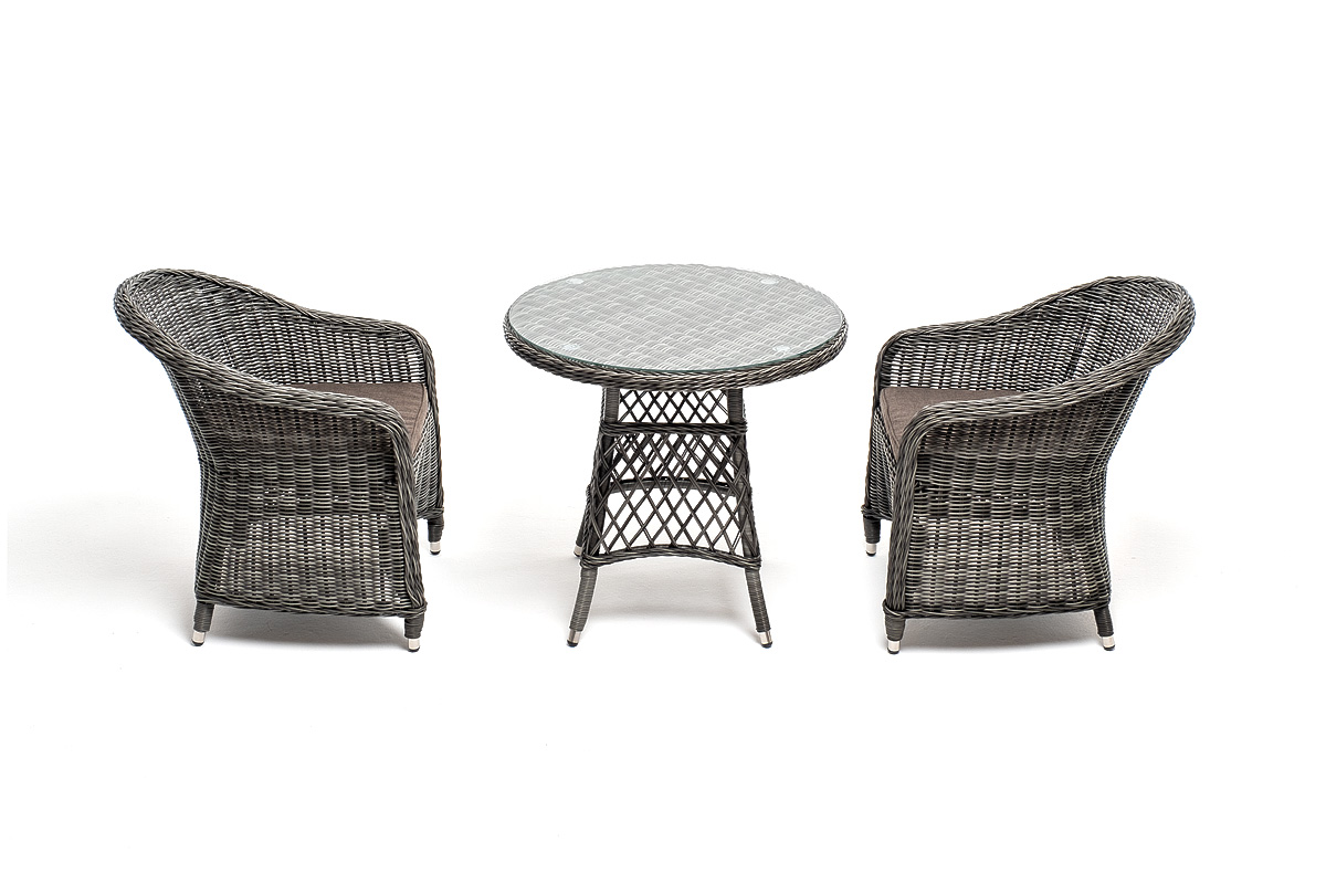 "Эспреззо–80 R" обеденная группа плетеная, цвет графит