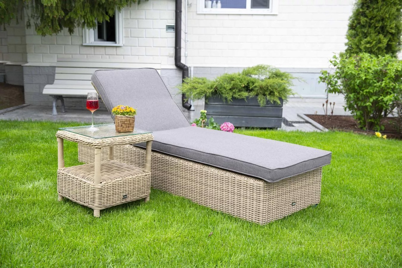 "Форилло" столик кофейный из искусственного ротанга, цвет соломенный