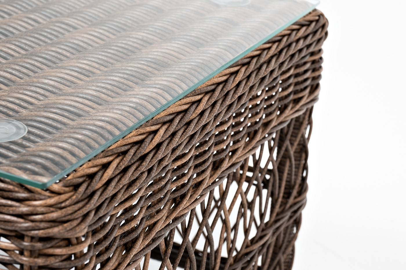 "Грандинелли" стол журнальный из искусственного ротанга, цвет коричневый