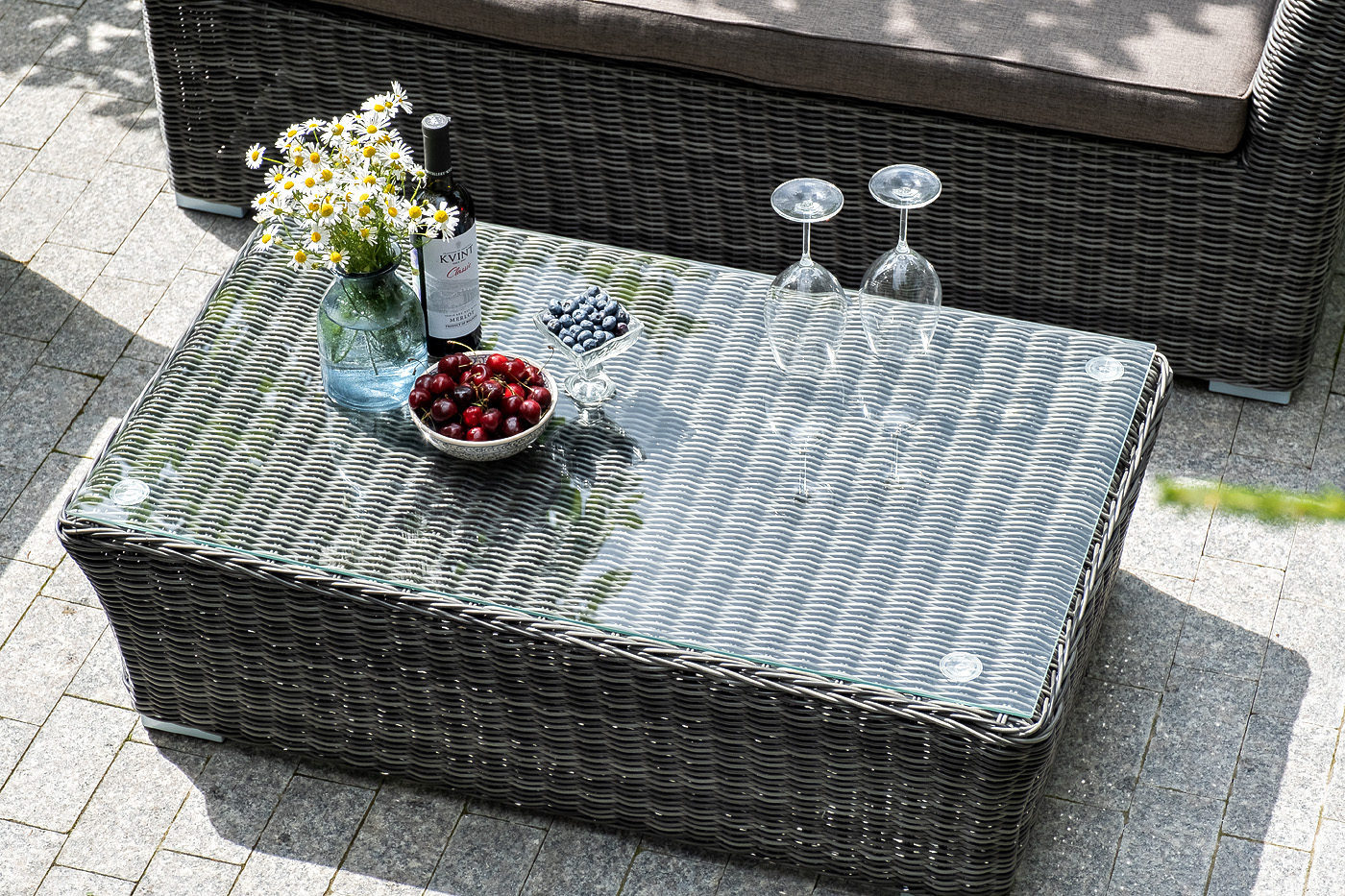 "Капуто" лаунж-зона из искусственного ротанга, цвет графит