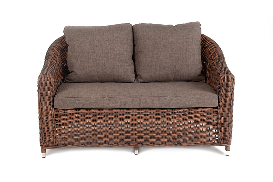 "Копаннини" диван из искусственного ротанга двухместный, цвет коричневый