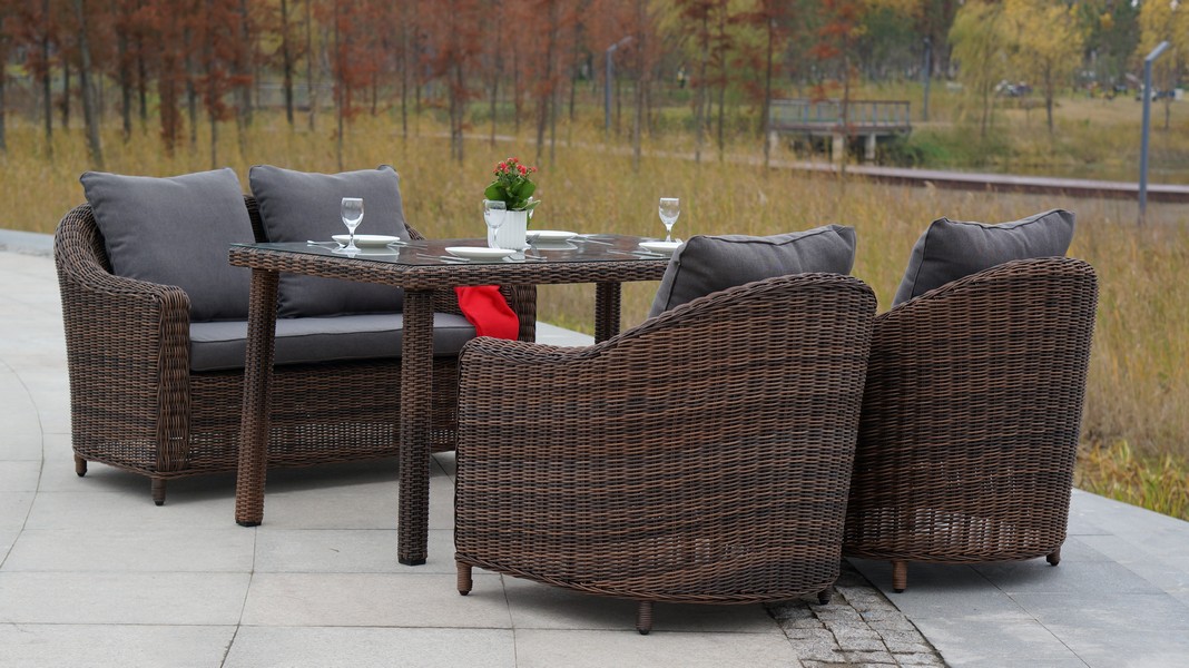 "Копаннини" диван из искусственного ротанга двухместный, цвет коричневый